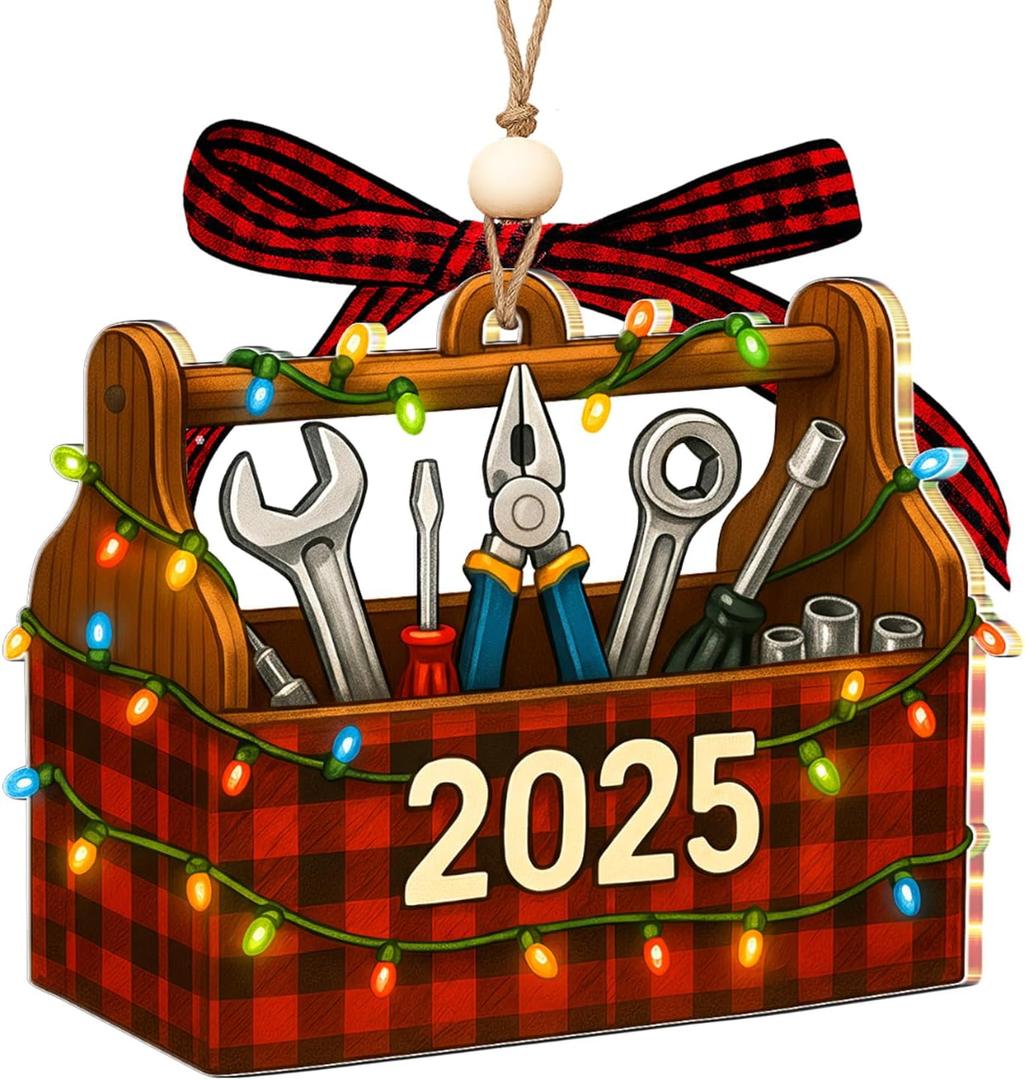 Mechanic Ornament  Mechanic Ornaments for Christmas Tree, Unique Mechanic Ornament 2025 Gifts for Mechanics, Mechanic Christmas Ornament and Decor Gift Wood Acrylic 2 Layers Xmas Ornaments