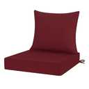 HOMELYSIAN Outdoor Chair Cushions 24x24, Patio Furniture Cushions with Removable Cover, Outdoor Deep Seat Cushion Set with Ties and Handle, Waterproof Outdoor Cushions for Chair Sofa Couch, Burgundy