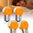 Bonlux G40 LED Low Watt Light Bulb,2W E26 Amber Bulb Equivalent 20 Watt, Low Lumen Light Bulb 2000K Dim Soft Warm Light for Bedroom Bathromm Accent Lighting(4 Pack,Non-Dimmable)