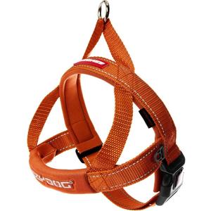 EzyDog Quick Fit Dog Harness  No Pull Harness for Training, Everyday Walking, and Easy Control - Adjustable Fit, Reflective, and Padded (Medium, Orange)
