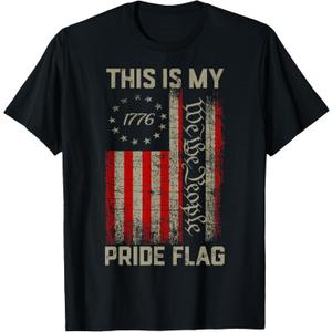 This is My Pride Flag USA American 4th of July Patriotic T-Shirt, XL