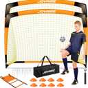 Soccer Goals for Backyard Set, Portable Kids Toddler Soccer Goal 2 of 7' x 5', Pop Up Soccer Net Soccer Training Equipment with Size 4 Soccer Ball, Carry Bag, Games, Sport, Youth, Outdoor Play