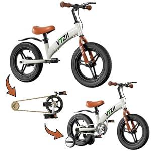 Balance Bike 2 in 1 with Pedals Brake Training Wheels Kickstand Pneumatic tyre,for Kids 2-7 Years Old,Kids Bike 12 14 16 inch (green)