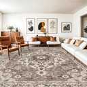 TOPRUUG Washable Oriental Area Rug - 10x14 Rugs for Living Room Soft Carpet for Bedroom Waterproof Floral Distressed Indoor Stain Resistant Non-Shedding Floor Carpets (Beige, 10X14)