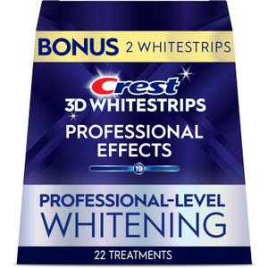 Crest 3D Whitestrips Professional Effects  Teeth Whitening Kit, 22 Treatments (20 + 2 Bonus), Each with 1 Upper/1Lower, 44 Strips  Crest 3DWhite Teeth Whitening Strips