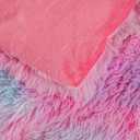 Faux Fur Kids Girls Purple Rainbow Comforter Sets Twin/Full - 3PC Bed Set Warm Comfortable Soft Plush Flannel Velvet Fluffy Fuzzy BeddingComforter x 1 Pillowcases x 2