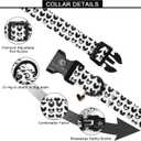 Lionet Paws Valentine's Day Dog Collars - Black Hearts White Dogs Collar with Plastic Buckle andHeart Pendant,Dog Collar for Medium Large Dogs