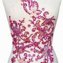 Noble Pure Handmade Beaded Crystal Rose Red AB Patches Sew on Rhinestones with Stones Sequins Beads Applique Designs Patches Sewing for DIY Wedding Dress Trim 30x60cm (Pink)