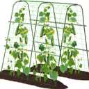 FOLLOOK Garden Cucumber Trellis for Climbing Plants Outdoor, 48x48inch U-Shape Arch Trellis for Garden Raised Bed, Plant Support for Grape Vine Tomato Vegetable Pea Bean, Green