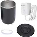 Pssopp 2 in 1 Self Stirring Heated Coffee Mug, Stainless Steel Smart Temperature Control Efficient Heating Electric Mixing Mug for Milk and Other Beverages(300ml) (Type 1)