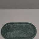 100% Real Natural Marble Tray for Bathroom, Luxury Indian Green Stone Vanity Tray, Decorative Oval Trays for Countertop Storage Organizer, Dresser, Kitchen, Home Decor, 11.8" x 6", Green
