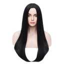 BERON Long Straight Black Wig Women Girls Costume Wig for Halloween Cosplay Party Daily Use Wig Cap Included (Black) (one size)