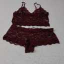 Lilosy Sexy Sheer Floral Lace Pajamas Lingerie Set High Waist Sleepwear Bra and Panty 2 Piece Nightwear, XL