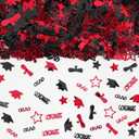 Alynta Black and Red Graduation Confetti 2000Pcs 2.1oz Class of 2026 Graduation Table Confetti Congrats Grad Table Confetti for Table Gift Bags Cards Grad Decorations