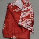 Horaldaily Christmas Tablecloth 60×60 Inch, Floral Leaf Red Washable Table Cover for Party Picnic Dinner Decor