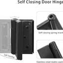 4Pcs Stainless Steel Self Closing Door Hinges,Restroom Partition Door Hinge,2.75" Black Matte Hinge,Partition Door Hardware,for Hotel,Shopping Mall,Bathroom,Toilet,Cabinets