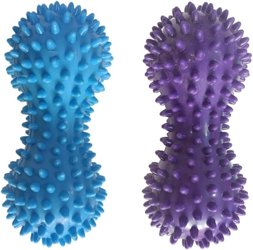 2 Pack Peanut Massage Ball Roller Spiky Double Lacrosse Balls Trigger Point for Stress Reflexology Foot Muscle Therapy Deep Tissue Relieve Strength Exercise Fitness Body