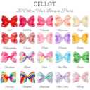 CLLOT 40 Pcs 4.5 Inch Hair Bows for Girls Clips Grosgrain Ribbon Boutique Hair Bow Alligator Clips For Girls Teens Toddlers Kids(Rainbow Colors)