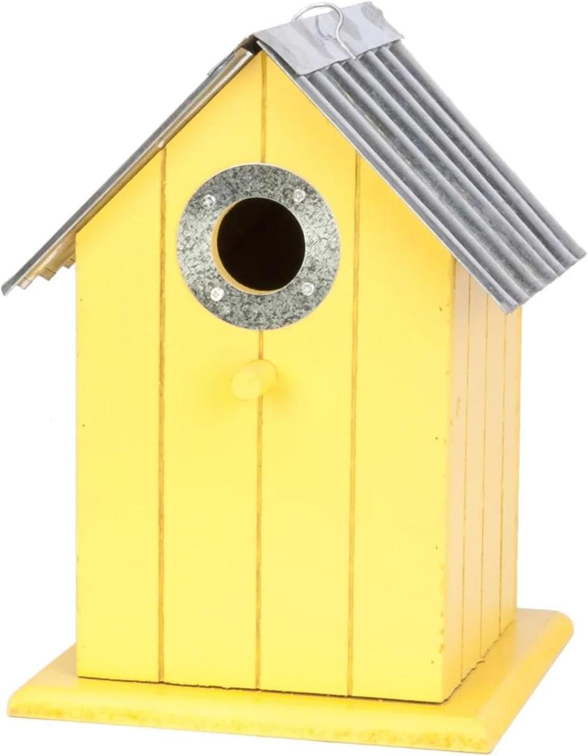 Corrugated Metal Colorful Wren/Chickadee Bird House