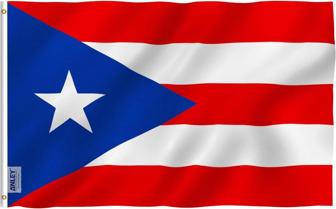 ANLEY Fly Breeze 3x5 Foot Puerto Rico Flag - Vivid Color and Fade proof - Canvas Header and Double Stitched - Puerto Rican National Flags Polyester with Brass Grommets 3 X 5 Ft (Polyester Puerto Rico)