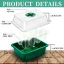 10 Pack 120 Cells Seed Starter Trays with Ventilation Holes - Reusable Seedling Starter Kit for Vegetables, Herbs, Flowers - Indoor Gardening, Plant Germination & Seed Starting (Green)