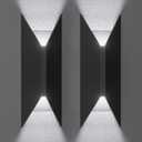 22W Dimmable LED Outdoor Wall Sconce,Modern Up Down Porch Lights 2700K 3000K 3500K 4000K 5000K 5 Colors Changeable,1800 Lumens Outdoor Wall Lights Exterior for House,Garage Door 2 Pack (14-inch Style A)