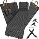 Premium Dog Car Seat Cover for Back Seat  Heavy-Duty Hammock Style with Seat Belt, Waterproof, Anti-Slip, Scratch-Resistant, Durable Pet Protector for SUV Truck, Easy to Clean, Universal Fit (Standard(Sedan / Compact / Mid-Size SUV Fit), Black&Orange)