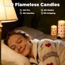 LUZLAB 3pc Flameless Candles with Heart & Shamrock Stickers - St. Patrick's Day Flameless Candles for Ambiance Battery Operated LED Pillar Candles for Gifts Home Garden Decor