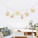 24PCS Easter Wooden Ornaments Double-Sided Wooden Hanging Easter Decorations with Jute Twine, Handcrafted Spring Ornaments for Home, Easter Tree, Egg Hunt, Party Decor (6 Designs) (Green)