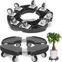 TreeGun Plant Caddy with Wheels Heavy Duty with 8 Lockable Casters, Rolling Plant Stand Adjustable for 8 inch-22 inch Outdoor Indoor Large Plant, Plant Dolly with Wheels Heavy Duty 500lbs Capacity (1 PACK)