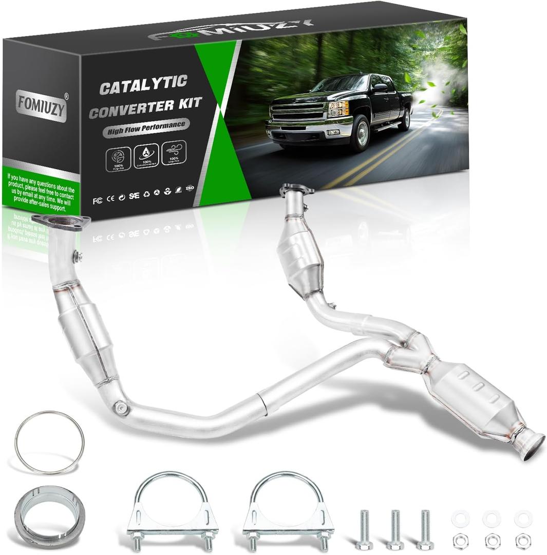 Catalytic Converter Kit Direct-Fit Chevy Silverado GMC Sierra 1500 2009 2010 2011 2012 2013 Avalanche Suburban Tahoe Yukon XL Cadillac Escalade 4.3L 4.8L 5.3L 6.0L