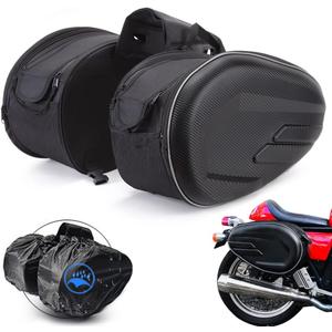 JFG RACING Motorcycle Saddlebags, Motorcycle Side Bag, Motorcycle Panniers Waterproof Universal for Sport bike Dirt Bike, 36L-58L Expandable Capacity Motorcycle Bags and Luggage