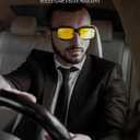 2 x Night Driving Glasses Clip On Night Vision Glasses, Anti Glare HD Polarized Yellow Lens Compact Fit Non-Flip Up