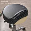 HFCNMY Stool Covers,2Pcs Stretch Waterproof PU Bar Stool Covers Round,Leather Bar Stool Seat Cover,Round Barstool Cover Slipcover with Elastic Bands for 15-18 in Large,Black