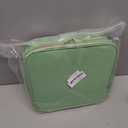 Nail Polish Organizer Case - PU Leather Portable Cosmetic Bag Hold 42 Bottles (15 ml/0.51 floz) with Removable Partition (Green)