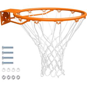GoSports Regulation 18" Steel Basketball Rim - Choose from Fixed or Breakaway - Use for Replacement or Garage Mount, Fixed