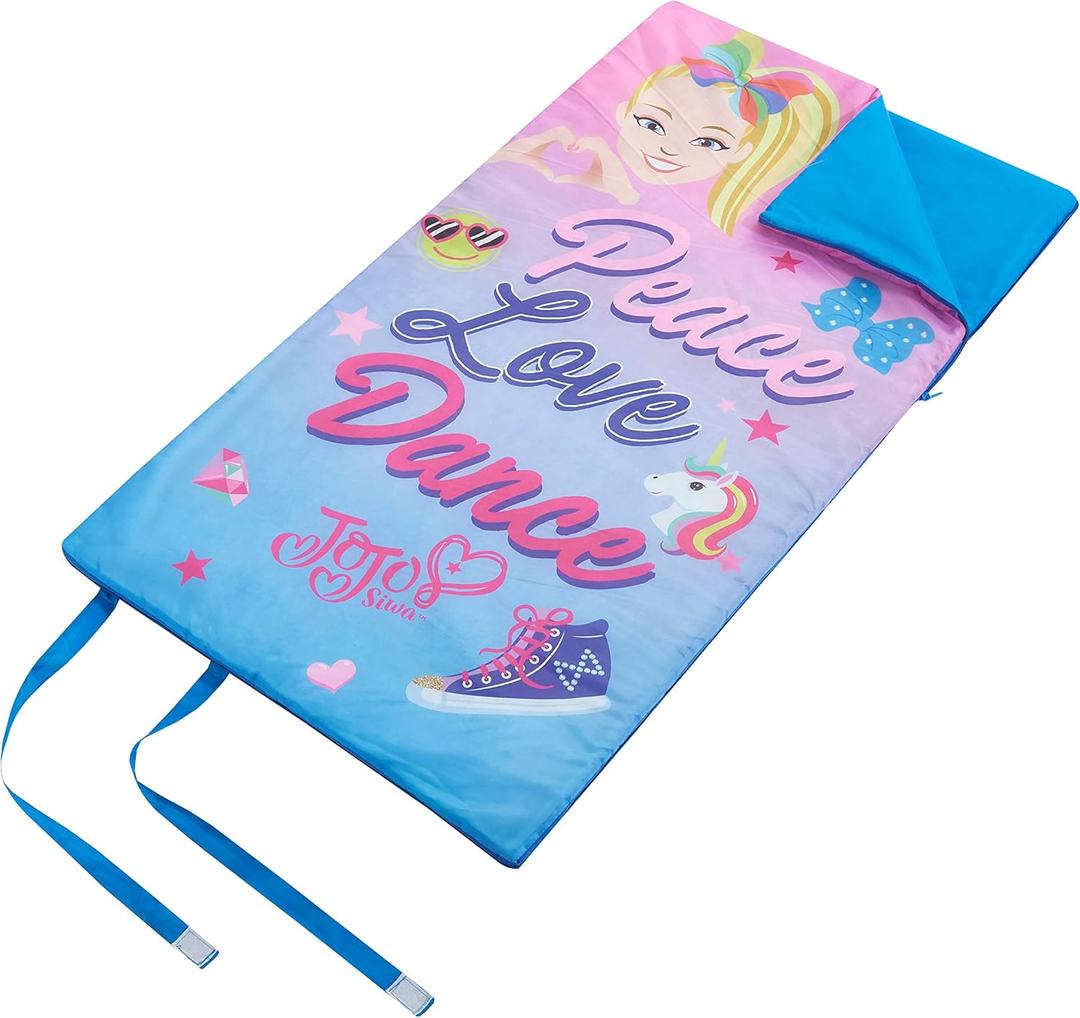 I WEAR JoJo JoJo Siwa Roll Up Sleeping Bag with Velcro Strap Closure, 26"x46",Multi