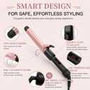 MegaWise Pro 1 1/4 inch Ceramic Barrel Hair Curling Iron, 60s PTC Fast Heating Tech, Anti-Scald Insulated Grip &Tip, Auto Shut Off and 360 Swivel Cord, 2 Clips and Heat-Resistant Glove Included