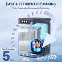 Nugget Ice Maker, 44Lbs/24H with 0.8 Gallon Tank, Soft Chewable Pellet Ice Ready in 5min Portable Ice Machine, Stainless Steels Ice Makers Countertop Self-Cleaning for Kitchens/Home/Office/Bar