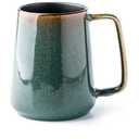 Large Ceramics Coffee Mugs,24 oz, Large Handle Design, Extra Large Tea and Coffee Cup for Office and Home, Microwave and Dishwasher Safe(Color:24 oz green)