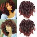 Crochet Braids Hair 2X Ringlet Wand Curl 3 Packs 8 inch Jamaican Twist Braiding Hair (1B/350)