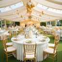 Outpain 12 Pack 72inch Ivory Spandex Round Tablecloths, Stretchy 132inch Fitted 6FT Round Table Cloths, Wrinkle Free Table Cover with Skirt for Wedding Party Dining Banquet