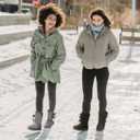 Witwatia Winter Snow Boots for Women Mid Calf Warm Fur Lined Boots Ladies Slip on Fashion Bootie (Gray)