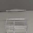 Square Acrylic Cotton Ball Pads Gauze Swab Holder Organizer Q-tip Dispenser Storage Canister Bathroom Container Flossers Box Case (5.6x3.2x4.3 in, 1 Tier, 3 Partitions, Transparent) (D-Clear, shell lid box)