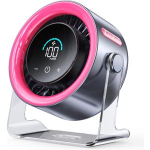 Handheld Portable Fan with Ice Cooler: 100-Speed 5500mAh Rechargeable Handheld Fan, 12H Time Hand Cooling Personal Fans with 20000 RPM Air Turbo Tech for Travel Outdoor (Pink)
