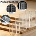 8 Items Acrylic Stamp Block with Grid Lines, Assorted Sizes Clear Stamping Blocks for Scrapbooking, Card Making, DIY Crafts Essential Stamping Tool with (Straight Edge), 2.3 inches x 1.96 inches