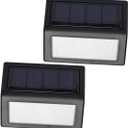 Angoily 2pcs Solar Wall Lights Outdoor Corridor Lighting for Garden Patio Automatic Warm Light for Fences and Aisles (As Shown)