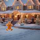 7 x Rogue River Tactical Gingerbread Man Merry Christmas Classic Yard Sign for Home Decor and Lawn Decoration With Stakes - Happy Holidays, XMAS, Santa Claus