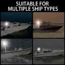 Marine LED Navigation Light, 360-Degree All Round Stern Anchor Light, Removable Pole with Base for Boats,Anti Oxidation Anode Aluminum Tube(Plug In Base, 24 Inchs)