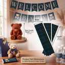 MTLEE 3 Pcs Tartan Plaid Bear Baby Shower Cake Border Strips with Teddy Bear Candle Set Green Blue Tartan Plaids Cardboard Cake Wraps for Baby Shower Birthday Party Decorations Supplies